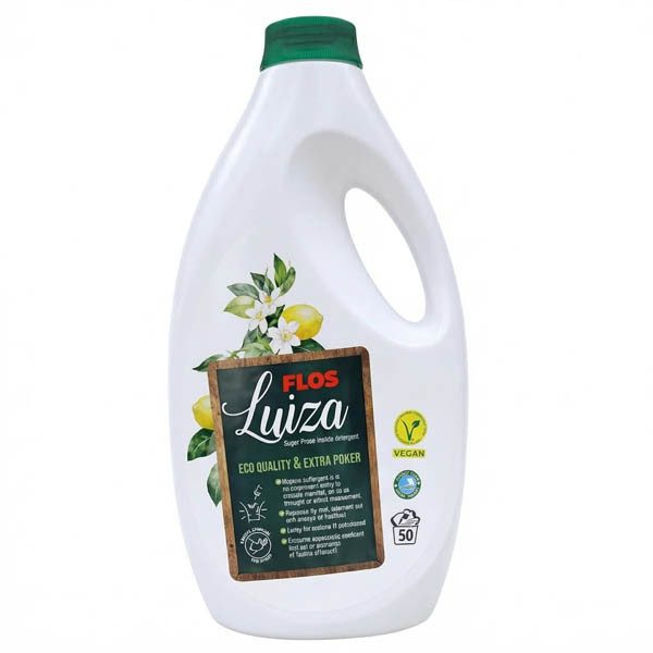 FLOS ΥΓΡΟ ΠΛΥΝΤΗΡΙΟΥ ΡΟΥΧΩΝ 2.25lit-50μεζ (LUIZA) – Απορρυπαντικά Ρούχων