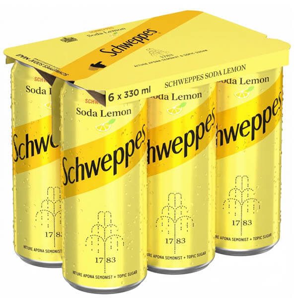 SCHWEPPES ΣΟΔΑ (6x330ml) - (ΛΕΜΟΝΙ) – Αναψυκτικά