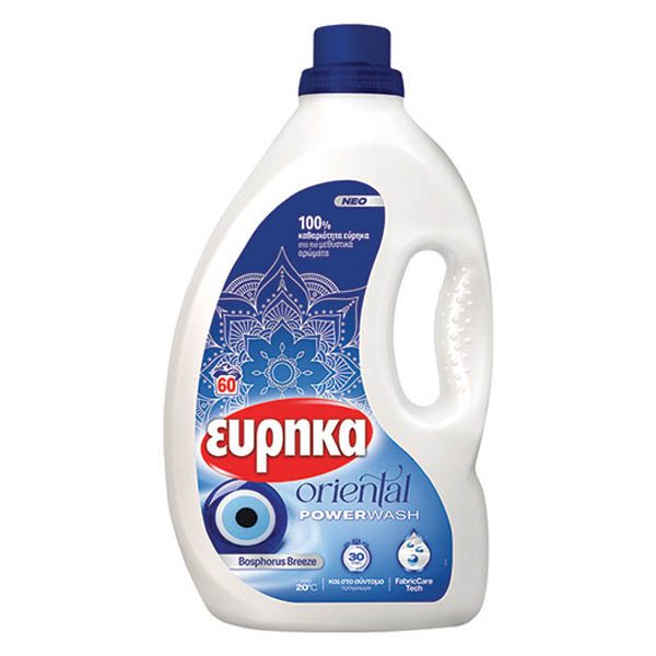 ΕΥΡΗΚΑ ORIENTAL POWERWASH ΥΓΡΟ ΑΠΟΡΡΥΠΑΝΤΙΚΟ 60μεζ. (2,4lit) - (BOSPHORUS BREEZE) – Εύρηκα – Απορρυπαντικά Ρούχων