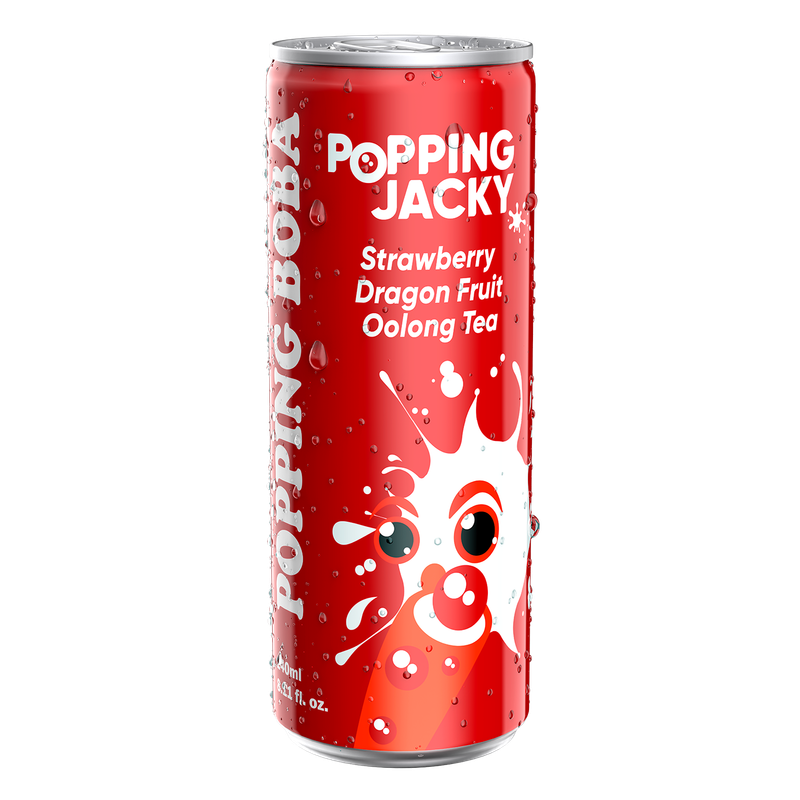 POPPING JACKY τσάι boba tea με φράουλα και ντράγκον φρούιτ 240ml – Αναψυκτικά