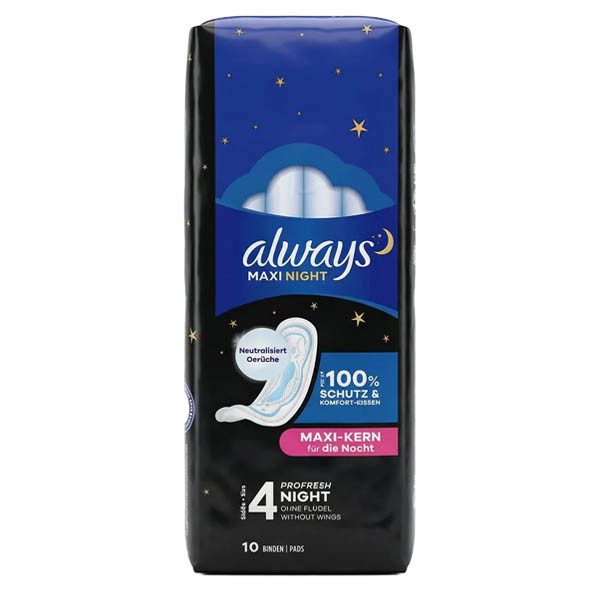 ALWAYS ΣΕΡΒΙΕΤΕΣ MAXI 10τεμ. - (NIGHT) – Σερβιέτες