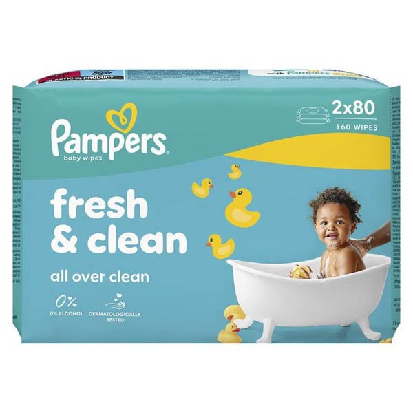 PAMPERS ΜΩΡΟΜΑΝΤΗΛΑ 2x80τεμ. - (FRESH CLEAN) – Μωρομάντηλα