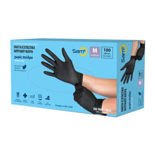 MOPATEX Sam γάντια νιτριλίου μαύρα light medium 100τεμ – Γάντια μιας Χρήσης