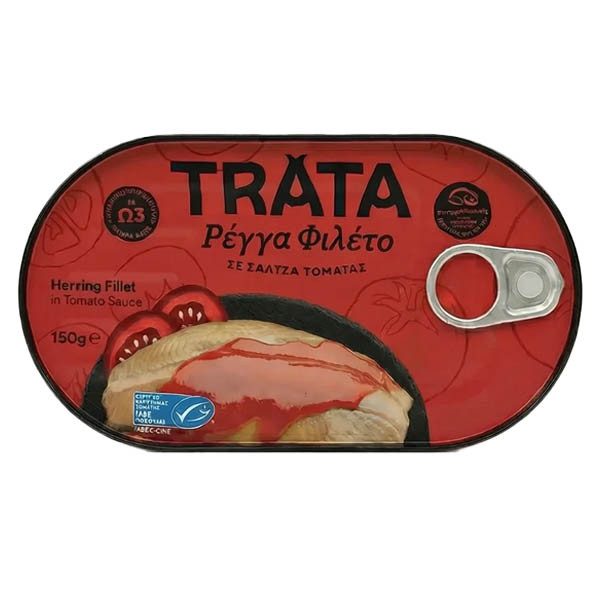 TRATA ρέγγα φιλέτο σε σάλτσα τομάτας 150gr – Τρόφιμα Μακράς Συντήρησης
