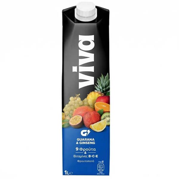 VIVA φρουτοποτό 9 φρούτα guarana και ginseng 1lt – Χυμοί