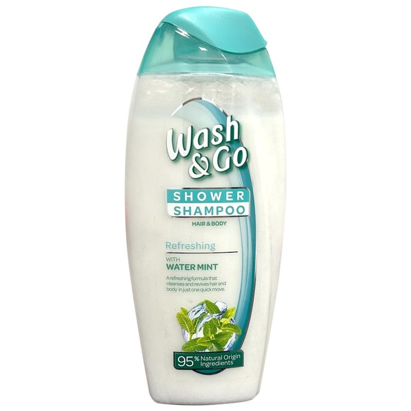 WASH και GO SHAMPOO 250ml - REFRESHING WITH MINT 95% NATURAL – Σαμπουάν