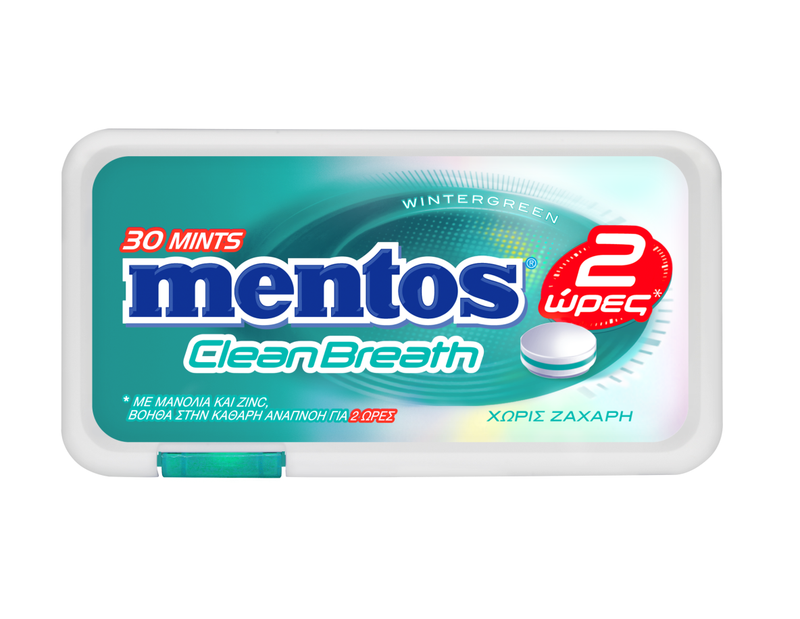 MENTOS παστίλιες clean breath wintergreen 21gr – Καραμέλες, Γλειφιτζούρια και Τσίχλες