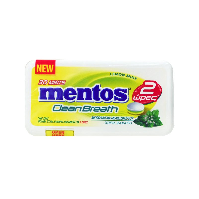 MENTOS παστίλιες clean breath lemon mint 21gr – Καραμέλες, Γλειφιτζούρια και Τσίχλες