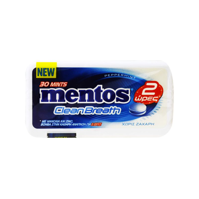MENTOS παστίλιες clean breath peppermint 21gr – Καραμέλες, Γλειφιτζούρια και Τσίχλες