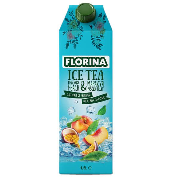 FLORINA ice tea ροδάκινο και φρούτα του πάθους 1,5lt – Αναψυκτικά