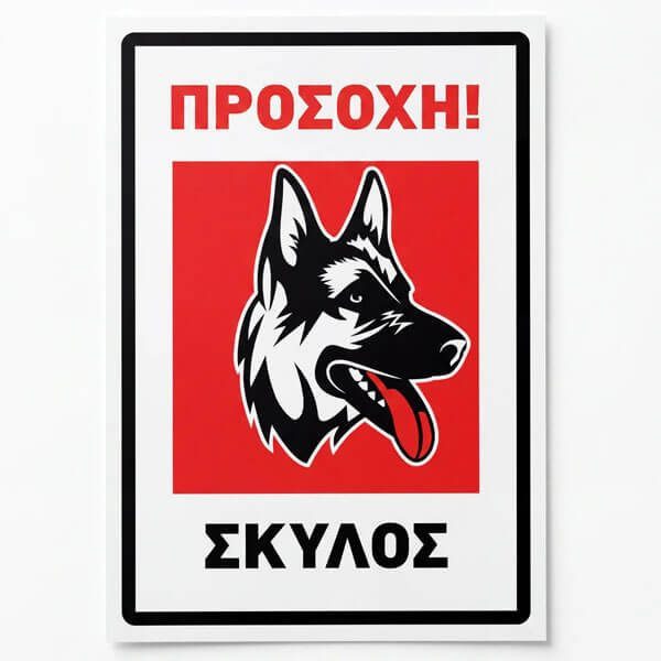 ΑΥΤΟΚΟΛΛΗΤΑ ΠΛΑΣ/ΝΑ ΠΡΟΣΟΧΗ ΣΚΥΛΟΣ 17Χ125cm – MrPanda – Πινακίδες Πληροφόρησης