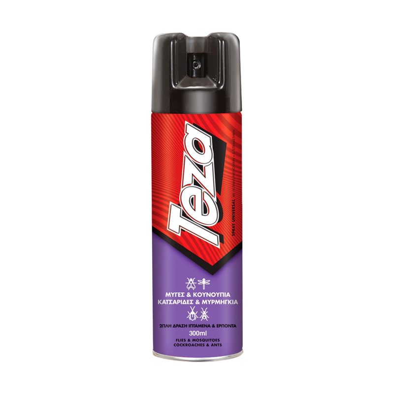 TEZA εντομοκτόνο spray για μύγες, κουνούπια, κατσαρίδες και μυρμήγκια universal 300ml – Εντομοκτόνα και Εντομοαπωθητικά Χώρου