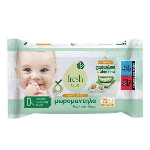 FRESH CARE μωρομάντηλα χαμομήλι 72τεμ