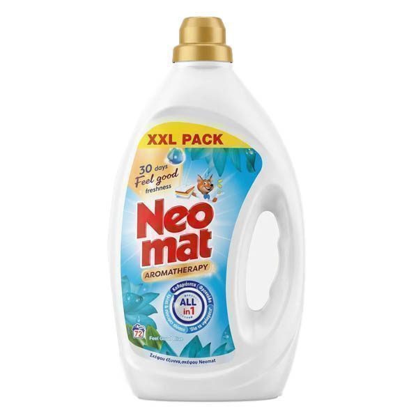 NEOMAT ΥΓΡΟ GEL 72μεζ. - (3,24lit) (FEEL GOOD BLUE LOTUS) – Απορρυπαντικά Ρούχων