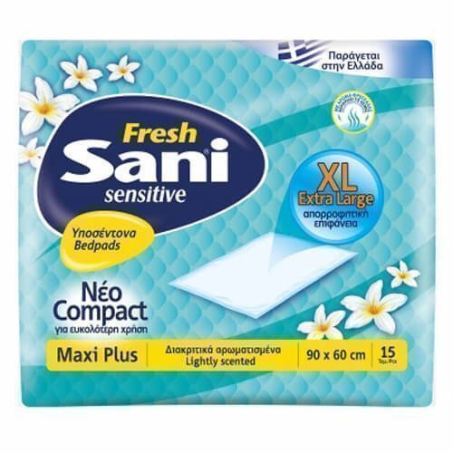 SANI ΥΠΟΣΕΝΤΟΝΑ 15τεμ. (90x60cm) - (MAXI PLUS) (FRESH) – Υποσέντονα Ακράτειας