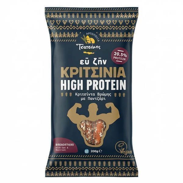 ΤΣΑΤΣΑΚΗΣ κριτσίνια ευ ζην high protein με παντζάρι 200gr – Τσατσάκης – Αρτοσκευάσματα