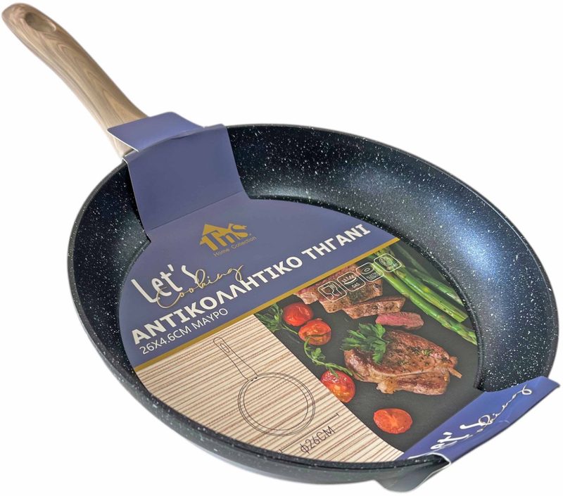 TNS αντικολλητικό τηγάνι μαύρο 26x4,6 26cm – Τηγάνια