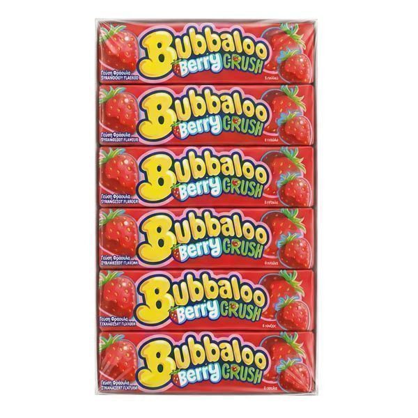 BUBBALOO BERRY CRUSH (18x37gr.) - (ΦΡΑΟΥΛΑ) – Chupa Chups – Καραμέλες, Γλειφιτζούρια και Τσίχλες