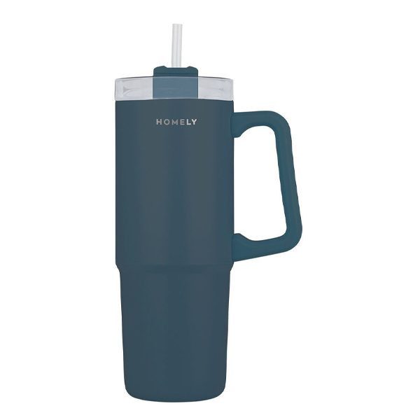 ESTIA Homely θερμός straw tumbler μπλε 900ml