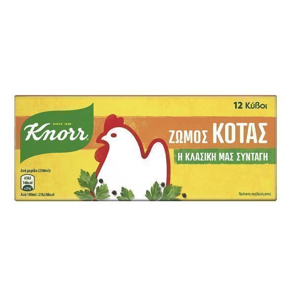 KNORR ζωμός κότας 12τεμ – Υλικά Μαγειρικής