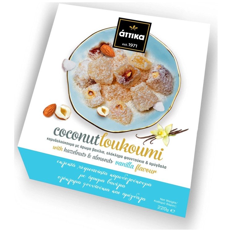 ATTIKA SWEETS καρυδολούκουμο 220gr – Παραδοσιακά Γλυκά