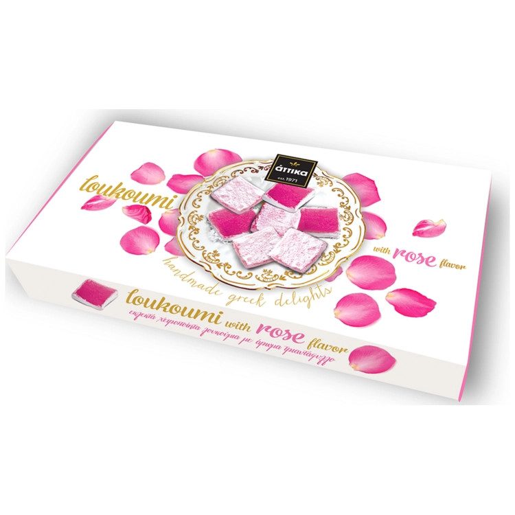 ATTIKA SWEETS λουκούμια με τριαντάφυλλο 280gr – Παραδοσιακά Γλυκά