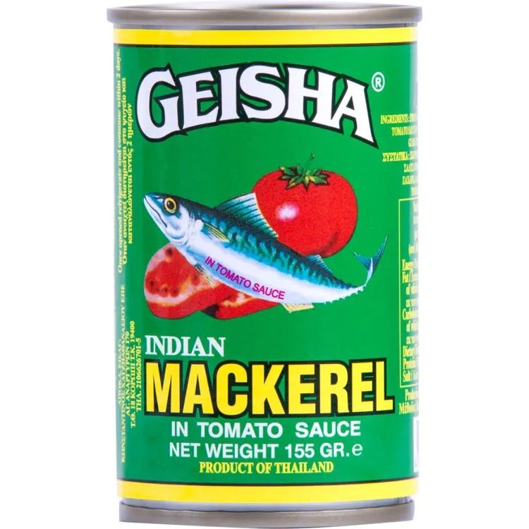 GEISHA Σκουμπρί Σε Σάλτσα Τομάτας 155gr – Τρόφιμα Μακράς Συντήρησης