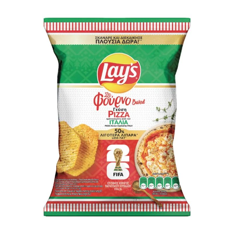 TASTY SNACKS Lay's πατατάκια φούρνου pizza μαργαρίτα 105gr