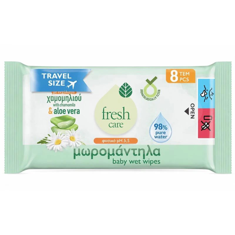 FRESH CARE μωρομάντηλα travel size 8τεμ