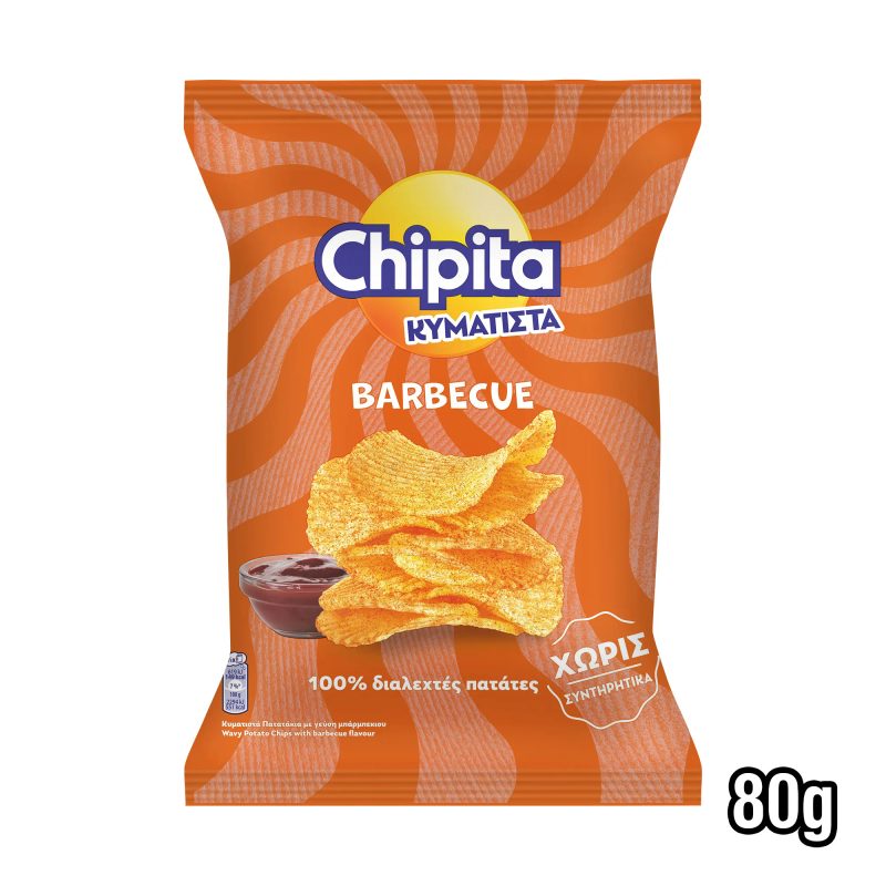 CHIPITA πατατάκια κυμματιστά με barbeque 80gr