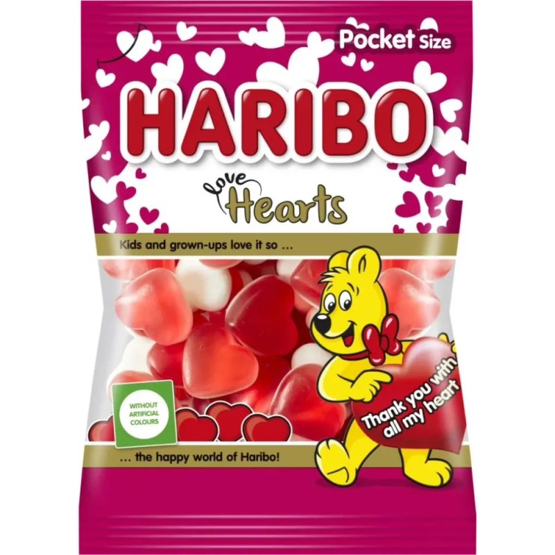 HARIBO ζαχαρωτά love hearts 80gr – Καραμέλες, Γλειφιτζούρια και Τσίχλες