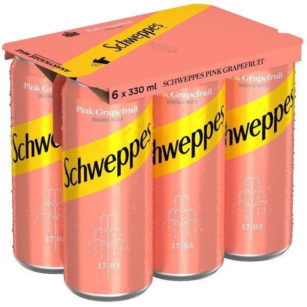 SCHWEPPES αναψυκτικό grapefruit pink 6x330ml – Αναψυκτικά