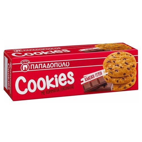 ΠΑΠΑΔΟΠΟΥΛΟΥ μπισκότα cookies με κομμάτια σοκολάτας 180gr – Παπαδοπούλου