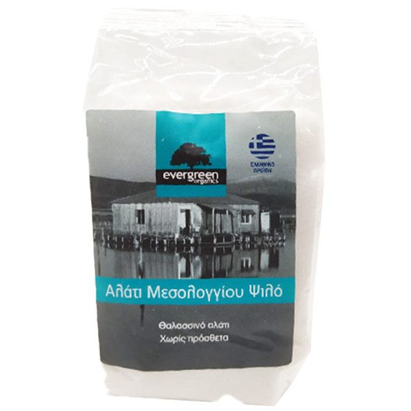 EVERGREEN ORGANICS αλάτι μεσολογγίου ψιλό 1kg