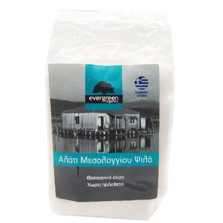 EVERGREEN ORGANICS αλάτι μεσολογγίου ψιλό 500gr