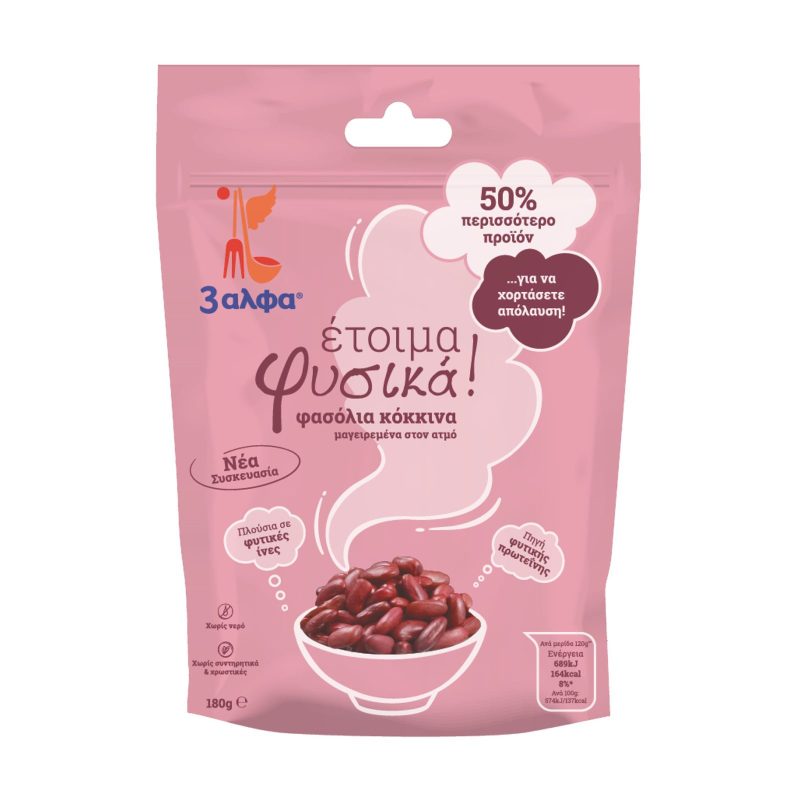3ΑΛΦΑ έτοιμα φυσικά φασόλια κόκκινα 120gr – 3 Άλφα – Τρόφιμα Μακράς Συντήρησης