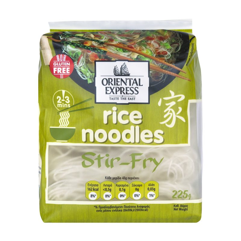 ORIENTAL EXPRESS 3' noodles ρυζιού stir-fry 225gr – Ζυμαρικά