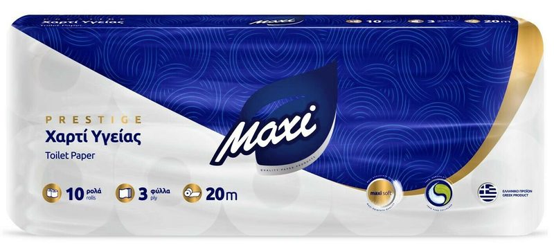 MAXI χαρτί υγείας Prestige 3φυλλο 10x100gr – Χαρτιά Υγείας