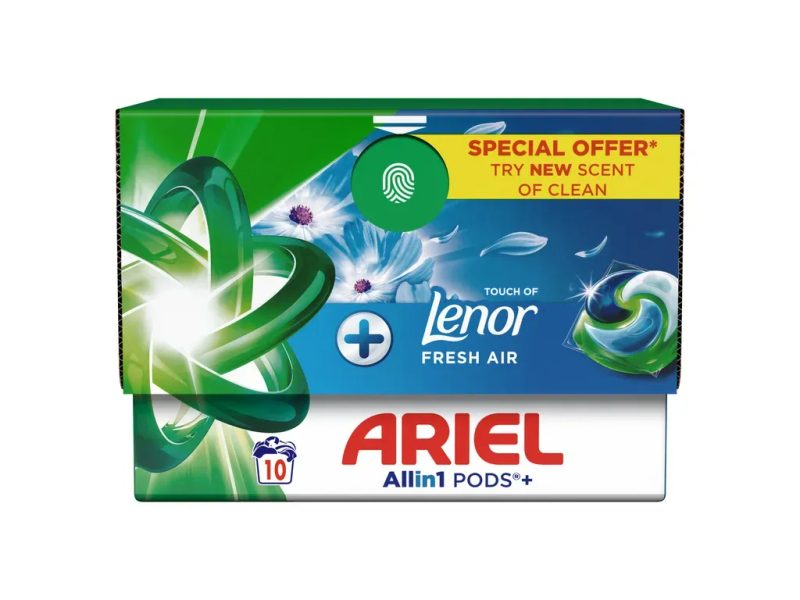 ARIEL κάψουλες πλυντηρίου ρούχων All in 1 +Touch of Lenor fresh air 10τεμ – Απορρυπαντικά Ρούχων