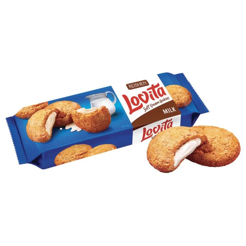 ROSHEN Lovita μπισκότα soft cookies με γέμιση κρέμας γάλακτος 127gr