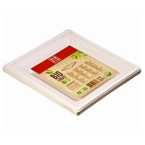ALUFIX βιοδιασπώμενα πιάτα πολυγωνικά 20x20cm 12τεμ – Είδη Party για Σερβίρισμα