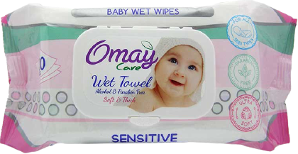 OMAY μωρομάντηλα με καπάκι Sensitive 72τεμ