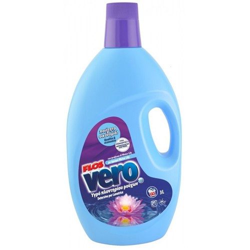 FLOS Vero υγρό πλυντηρίου ρούχων Water Lily 60μεζ 3lt – Απορρυπαντικά Ρούχων