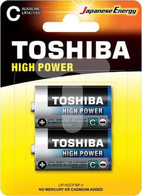 TOSHIBA μπαταρία αλκαλικές C 2τεμ – Αλκαλικές Μπαταρίες