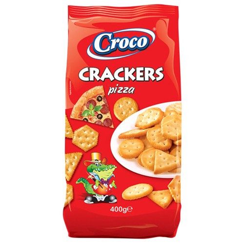 CROCO crackers με πίτσα 400gr – Αλμυρά Snacks