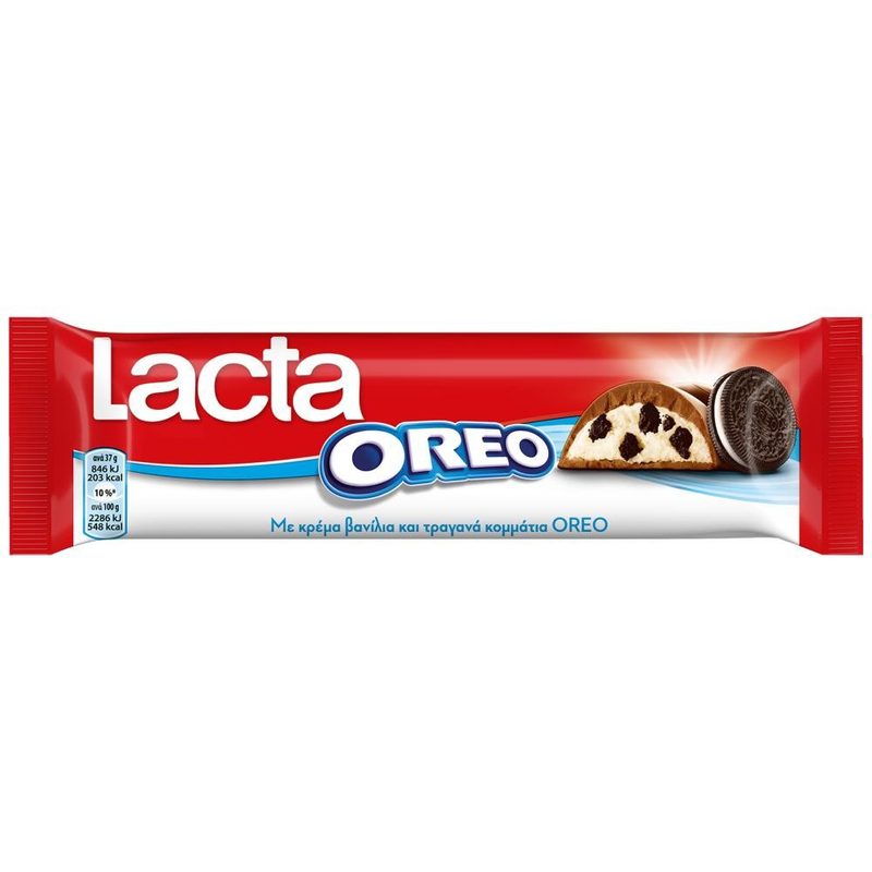 LACTA σοκολάτα γάλακτος με oreo bar 37gr – Σοκολάτες