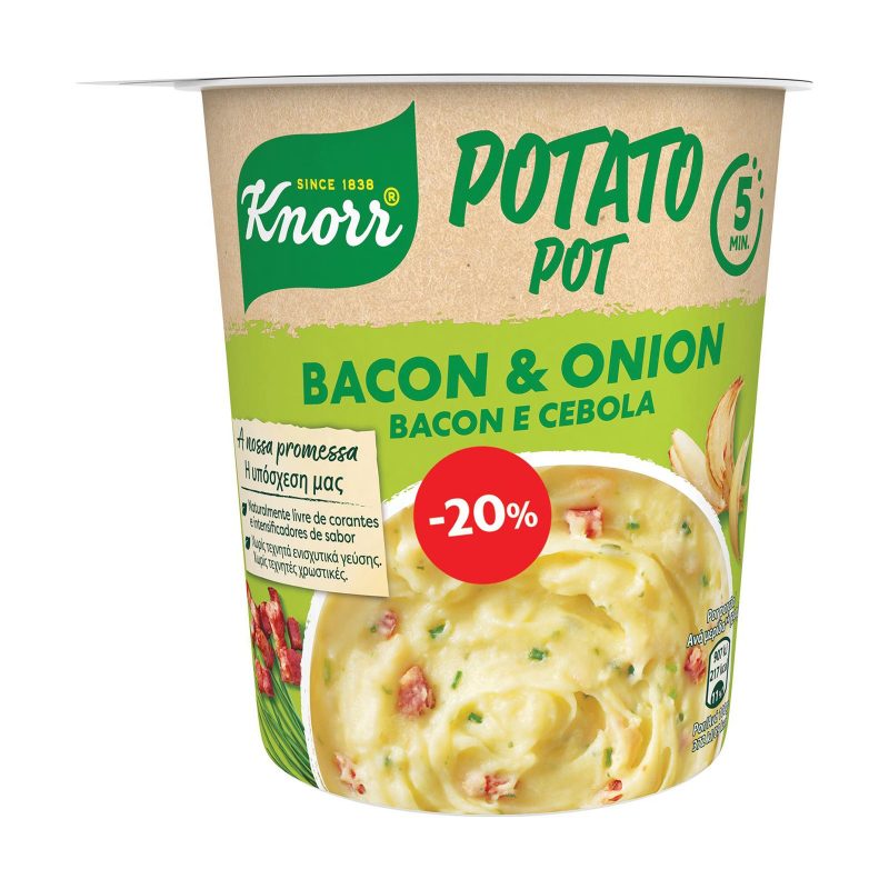 KNORR πουρές snack pot μπέικον και κρεμμύδι 51gr – Τρόφιμα Μακράς Συντήρησης