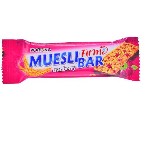 KORONA-M Muesli μπάρα δημητριακών με cranberry 50gr – Μπάρες Δημητριακών