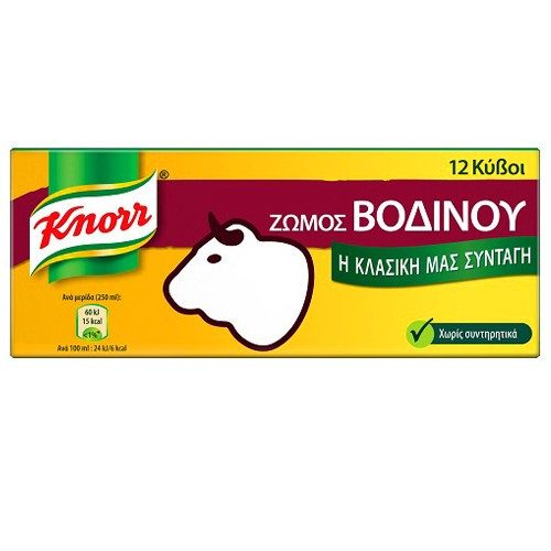 KNORR ζωμός βοδινού 12τεμ – Υλικά Μαγειρικής