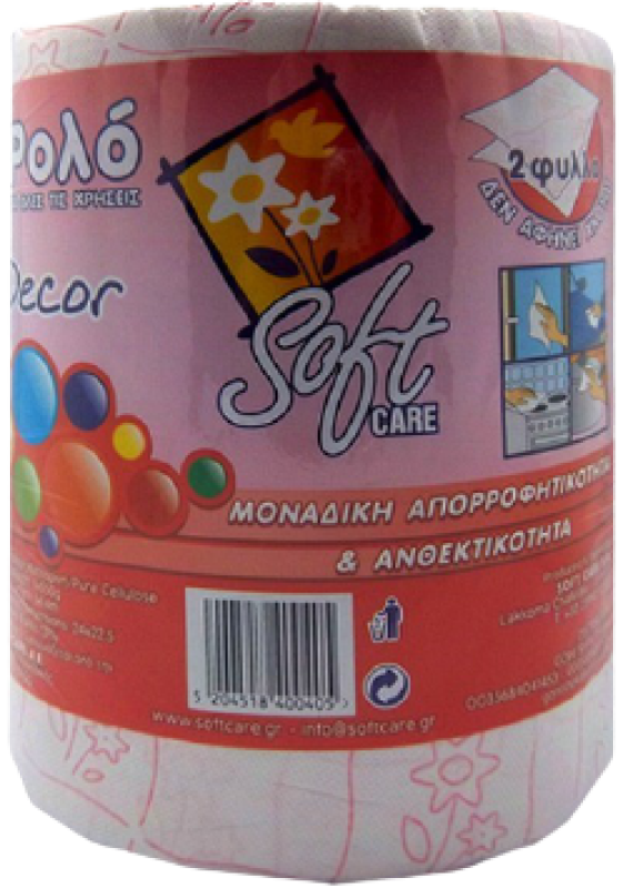 SOFTCARE χαρτί κουζίνας décor 2φυλλο 550gr – Χαρτιά Κουζίνας